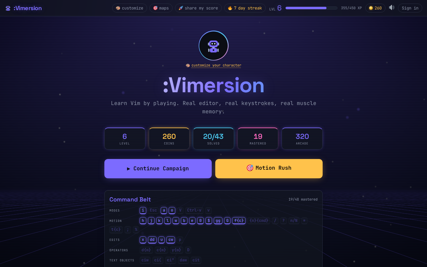 VimLegends home